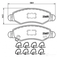 Тормозные колодки, комплект BREMBO 2 3605 800933 23607 p79015 - Изображение 5