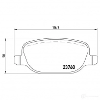 Тормозные колодки дисковые, комплект BREMBO 799939 2 3760 23WK50 P 23 109 - Изображение 2