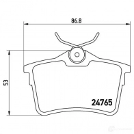 Тормозные колодки дисковые, комплект BREMBO 800747 P 61 084 2 4765 D19269151 - Изображение 5