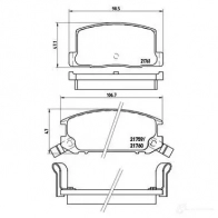 Тормозные колодки дисковые, комплект BREMBO P 83 019 21760 21 759 800957 - Изображение 2