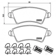 Тормозные колодки дисковые, комплект BREMBO 23333 P 61 067 800730 2333 2 - Изображение 5