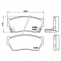 Тормозные колодки дисковые, комплект BREMBO P 56 027 216 57 21658 800548 - Изображение 2