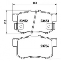 Тормозные колодки дисковые, комплект BREMBO 23653 2365 2 800119 P 28 039 - Изображение 5