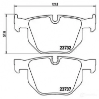 Тормозные колодки дисковые, комплект BREMBO P 06 033 23 732 799705 23737 - Изображение 5
