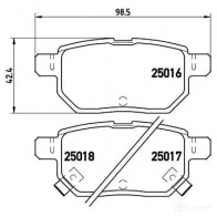 Тормозные колодки дисковые, комплект BREMBO P 83 133 801055 25017 2 5016 - Изображение 2