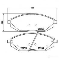 Тормозные колодки дисковые, комплект BREMBO 2526 8 25269 799791 P 10 054 - Изображение 2