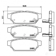 Тормозные колодки дисковые, комплект BREMBO P 54 016 21 872 21873 800497 - Изображение 2