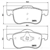 Тормозные колодки дисковые, комплект BREMBO 2 3073 23074 801228 P 86 016 - Изображение 6