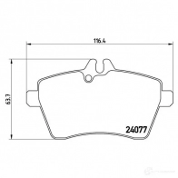 Тормозные колодки дисковые, комплект BREMBO P 50 056 800401 240 77 TKN71 - Изображение 2