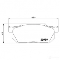 Тормозные колодки дисковые, комплект BREMBO 209 59 800089 P 28 006 7162D256 - Изображение 2