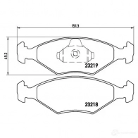 Тормозные колодки, комплект BREMBO 23219 799952 p23124 23 218 - Изображение 2