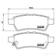 Тормозные колодки дисковые, комплект BREMBO 800579 2424 0 24242 P 56 060 - Изображение 5