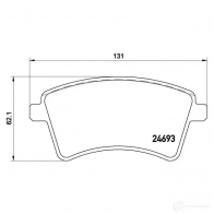 Тормозные колодки дисковые, комплект BREMBO JI4VKXZ 246 93 P 68 044 800871 - Изображение 5