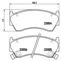 Тормозные колодки дисковые, комплект BREMBO 230 04 800553 P 56 033 23005 - Изображение 2