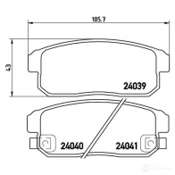 Тормозные колодки дисковые, комплект BREMBO 24040 P 10 005 2 4039 799777 - Изображение 2