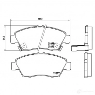 Тормозные колодки дисковые, комплект BREMBO 800105 21698 P 28 024 2169 7 - Изображение 4