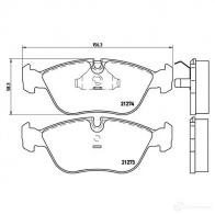 Тормозные колодки дисковые, комплект BREMBO P 86 013 21274 2 1273 801225 - Изображение 6