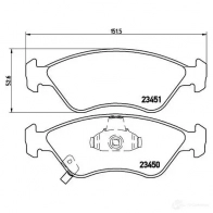 Тормозные колодки, комплект BREMBO p30007 800149 2 3450 23451 - Изображение 2