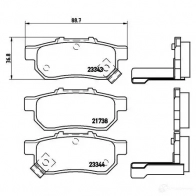 Тормозные колодки дисковые, комплект BREMBO 217 38 P 28 025 800106 23343 - Изображение 4