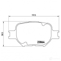 Тормозные колодки дисковые, комплект BREMBO 800990 P 83 054 2 3864 7691D817 - Изображение 2