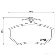 Тормозные колодки дисковые, комплект BREMBO 801108 21 945 P 85 042 7648D780 - Изображение 2