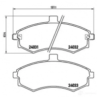 Тормозные колодки дисковые, комплект BREMBO 24032 2 4031 P 30 020 800162 - Изображение 2