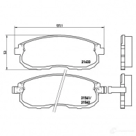 Тормозные колодки дисковые, комплект BREMBO 21562 215 61 P 56 021 800542 - Изображение 2