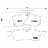 Тормозные колодки дисковые, комплект BREMBO 25054 P 28 070 2 4574 800136 - Изображение 5
