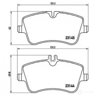 Тормозные колодки дисковые, комплект BREMBO 231 44 P 50 046 800391 23145 - Изображение 5