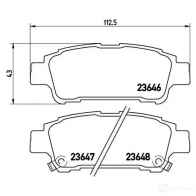 Тормозные колодки дисковые, комплект BREMBO 2 3646 23647 800992 P 83 056 - Изображение 2