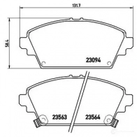 Тормозные колодки дисковые, комплект BREMBO 800109 23563 230 94 P 28 029 - Изображение 5