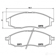 Тормозные колодки дисковые, комплект BREMBO 23971 P 56 049 800568 2397 0 - Изображение 2