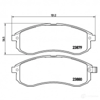 Тормозные колодки дисковые, комплект BREMBO 2387 9 23880 P 54 033 800514