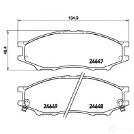 Тормозные колодки дисковые, комплект BREMBO 24648 P 56 083 246 47 800595 - Изображение 2