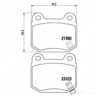 Тормозные колодки дисковые, комплект BREMBO 800567 23323 2 1580 P 56 048 - Изображение 4