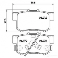 Тормозные колодки дисковые, комплект BREMBO 24 434 P 28 061 800132 24679 - Изображение 2