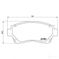 Тормозные колодки дисковые, комплект BREMBO 800964 P 83 027 2179 1 7357D476 - Изображение 2