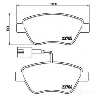 Тормозные колодки дисковые, комплект BREMBO 23706 2370 5 P 23 085 799916 - Изображение 8