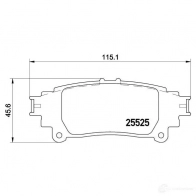 Тормозные колодки дисковые, комплект BREMBO 801054 D13918841 255 25 P 83 132 - Изображение 2