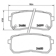 Тормозные колодки дисковые, комплект BREMBO P 30 035 24600 24 599 800177 - Изображение 5