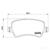 Тормозные колодки дисковые, комплект BREMBO 8422D1307 801233 2 4496 P 86 021 - Изображение 8