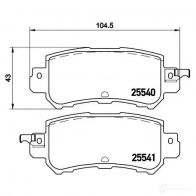 Тормозные колодки дисковые, комплект BREMBO 800344 25541 25 540 P 49 047 - Изображение 5