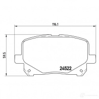 Тормозные колодки дисковые, комплект BREMBO 24 522 P 83 100 801035 8346D1227 - Изображение 2
