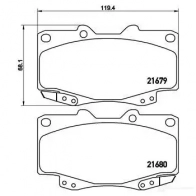 Тормозные колодки дисковые, комплект BREMBO 801066 P 83 151 21680 2 1679