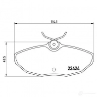 Тормозные колодки дисковые, комплект BREMBO 234 24 P 36 013 800235 7679D806 - Изображение 2