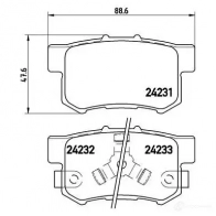 Тормозные колодки дисковые, комплект BREMBO 24232 P 28 051 2 4231 800131 - Изображение 6