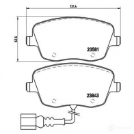 Тормозные колодки дисковые, комплект BREMBO 801140 23843 P 85 077 23 581 - Изображение 2