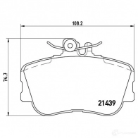 Тормозные колодки дисковые, комплект BREMBO 2 1439 P 06 017 7523D645 799690 - Изображение 6
