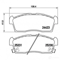 Тормозные колодки дисковые, комплект BREMBO P 61 108 244 23 25230 800771 - Изображение 2