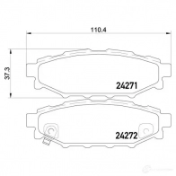 Тормозные колодки дисковые, комплект BREMBO 800918 P 78 020 242 71 D11148218 - Изображение 2